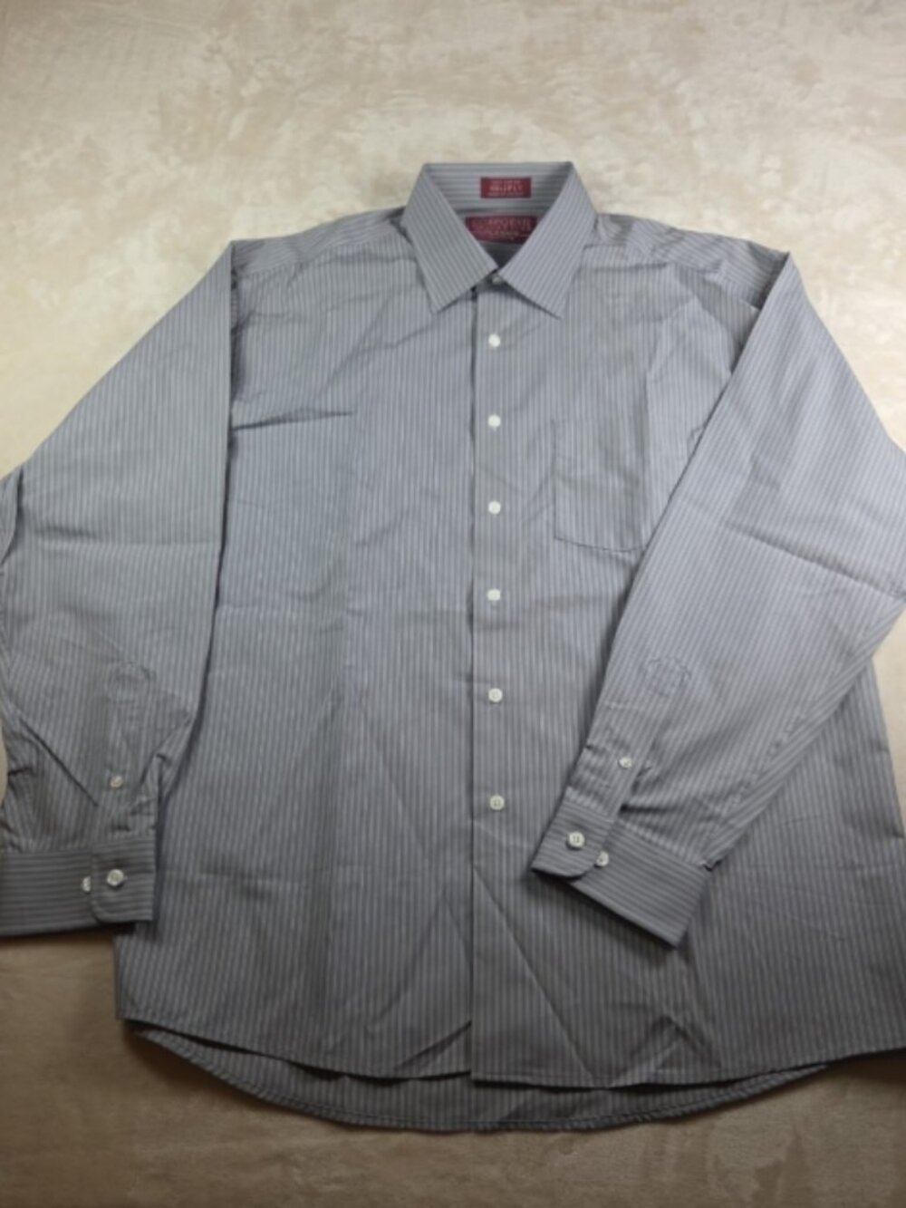 Jos A Bank Corporate Collection Gray Stripe Dress Shirt L